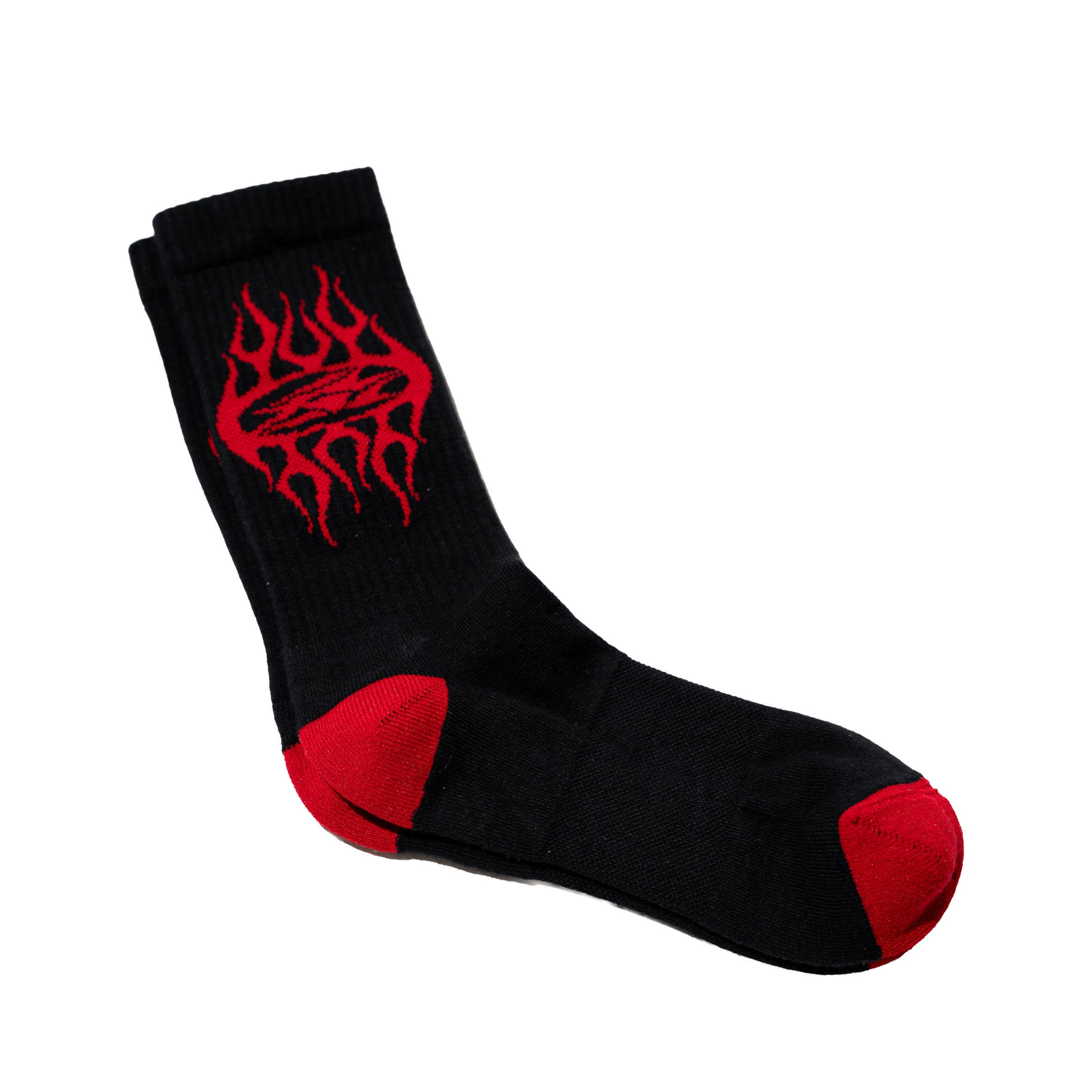 RED SPORT LOGO FLAMES SOCKS