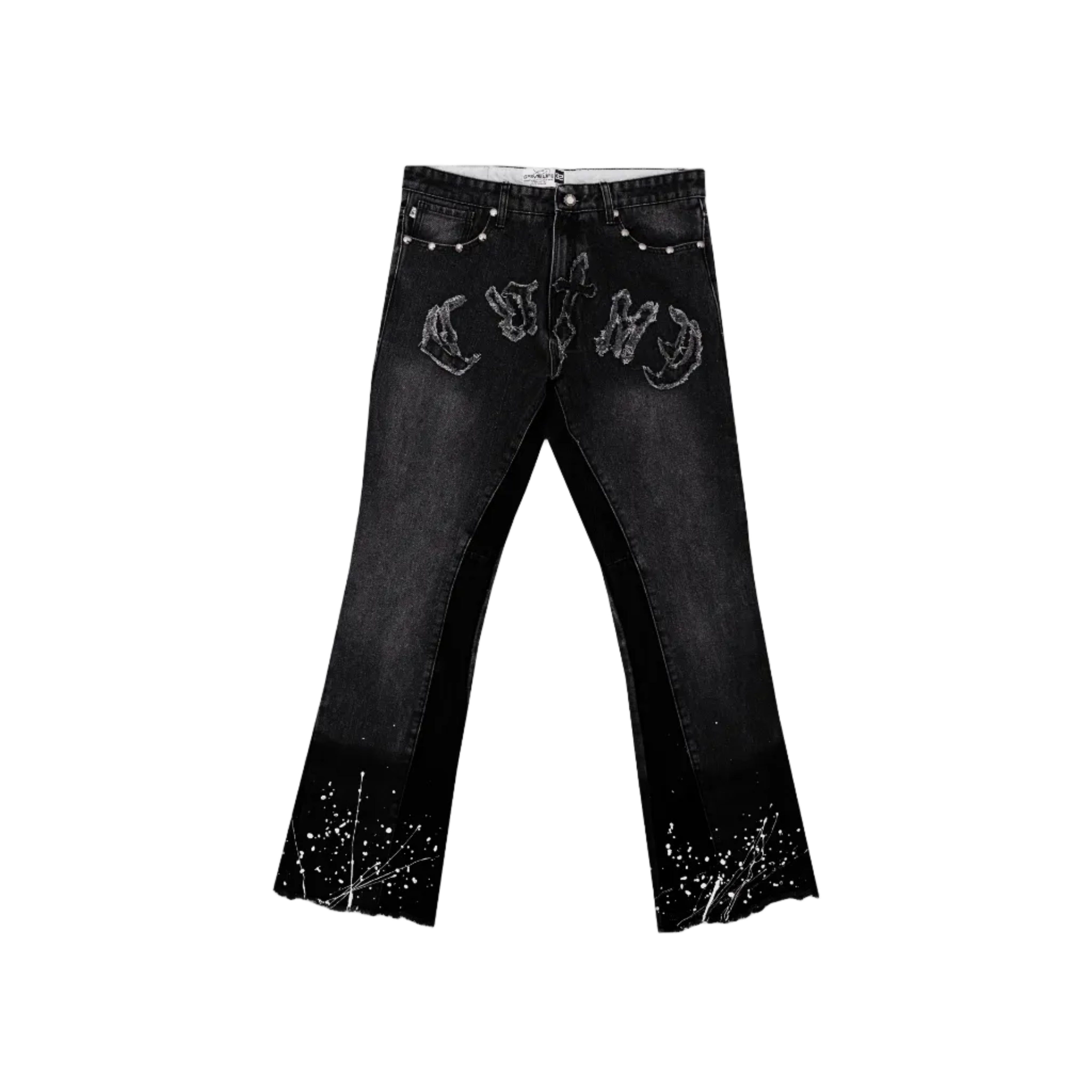 GOTHIC BLACK FLARED JEANS