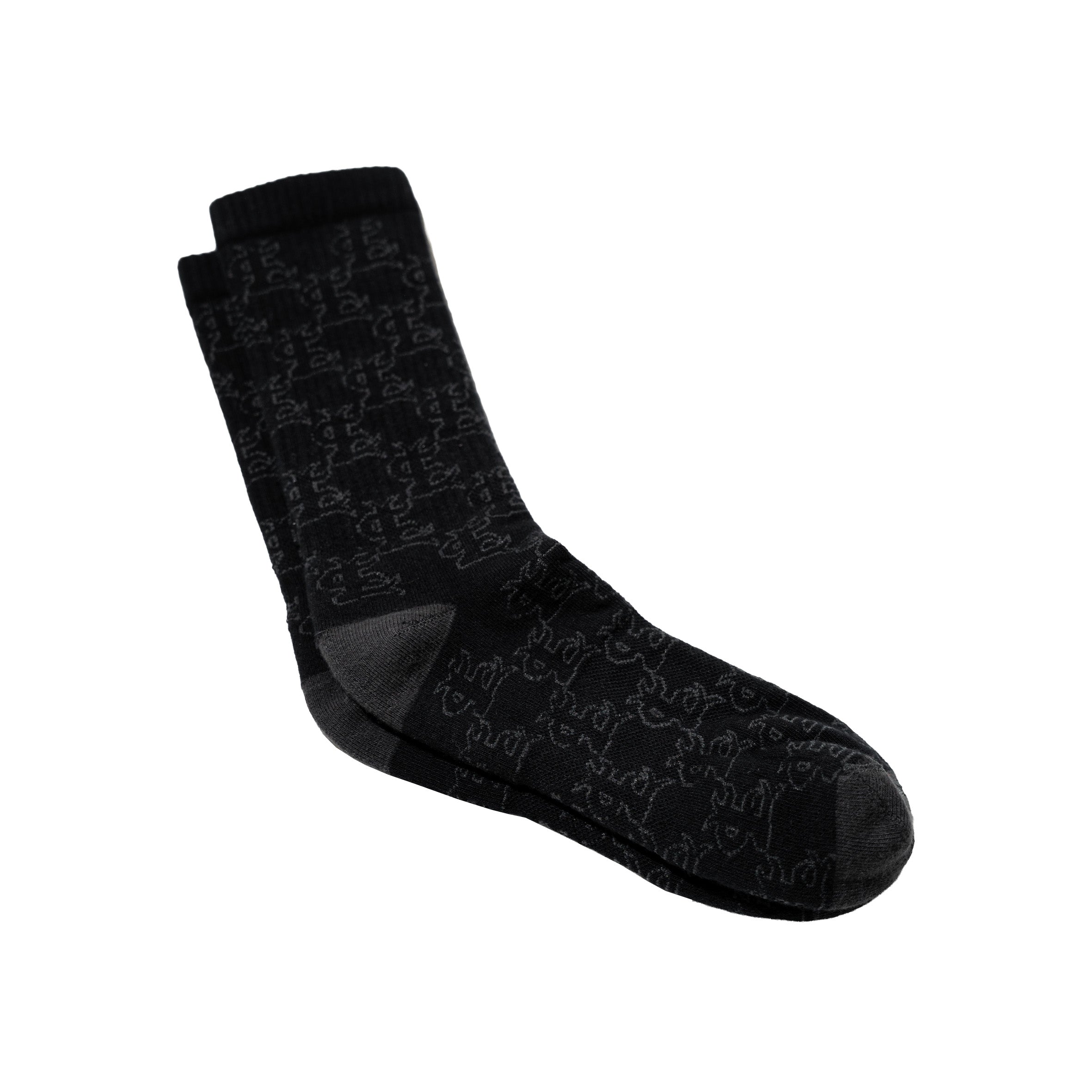 BLACK MONOGRAM SOCKS