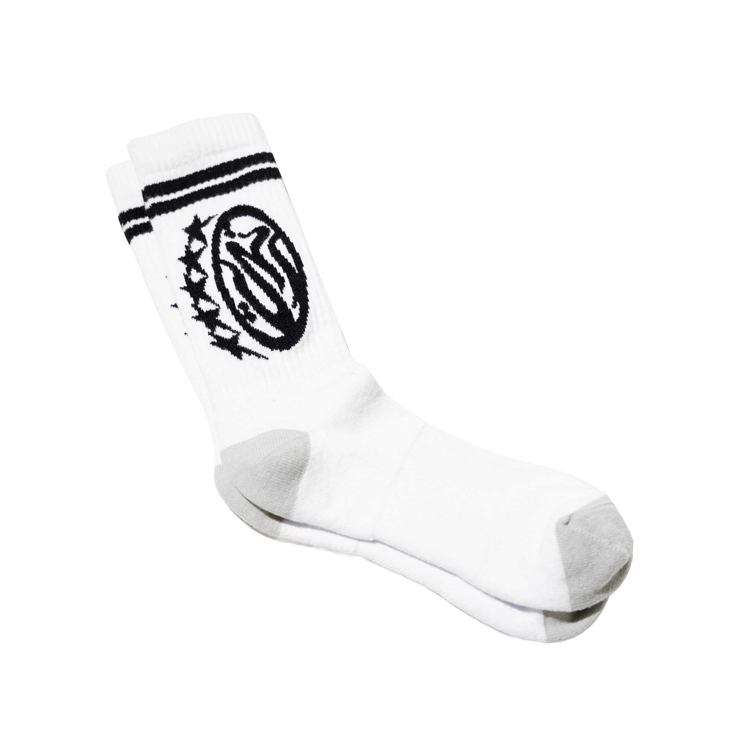 WHITE SOCKS BLACK LOGO