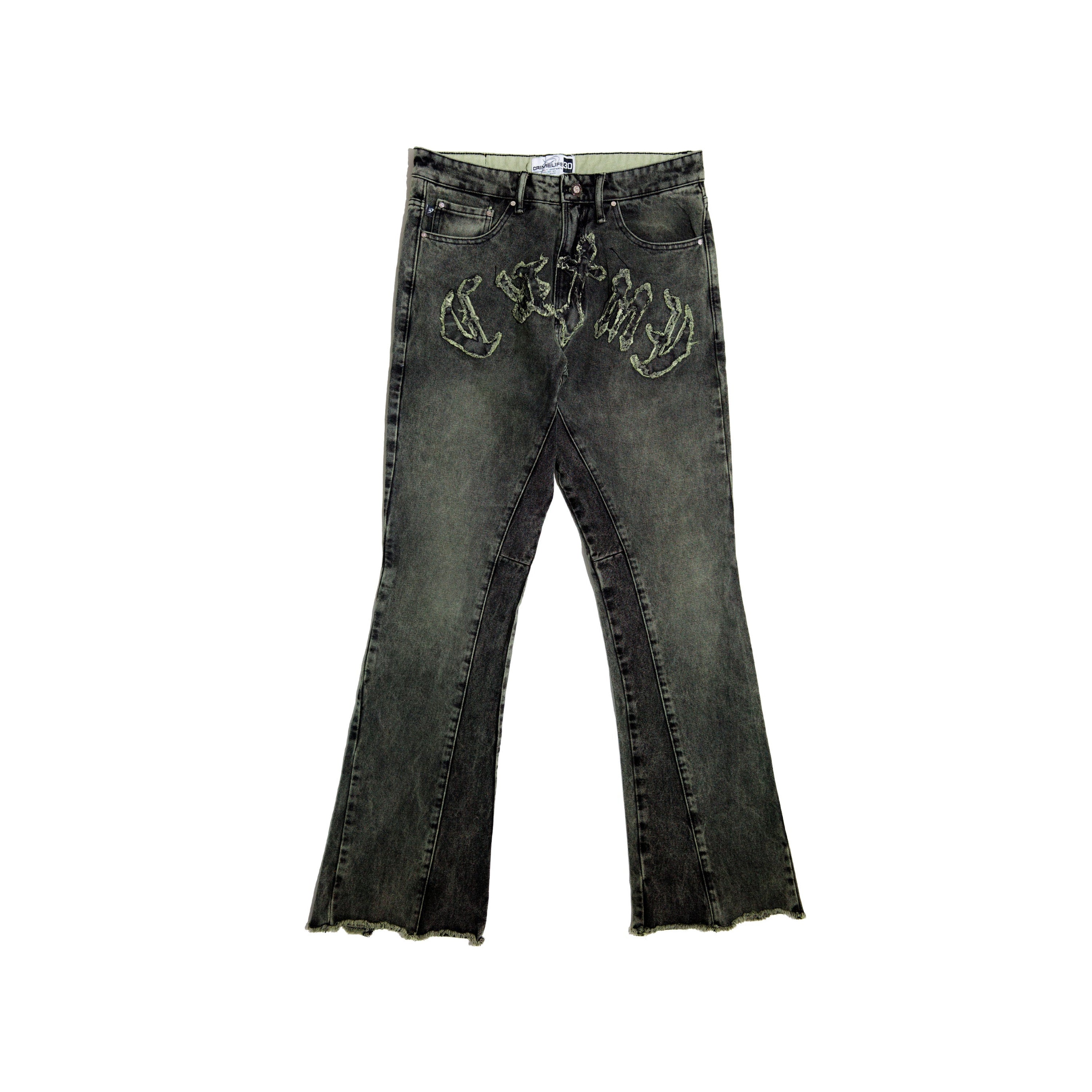 GOTHIC CROSS FLARED JEANS