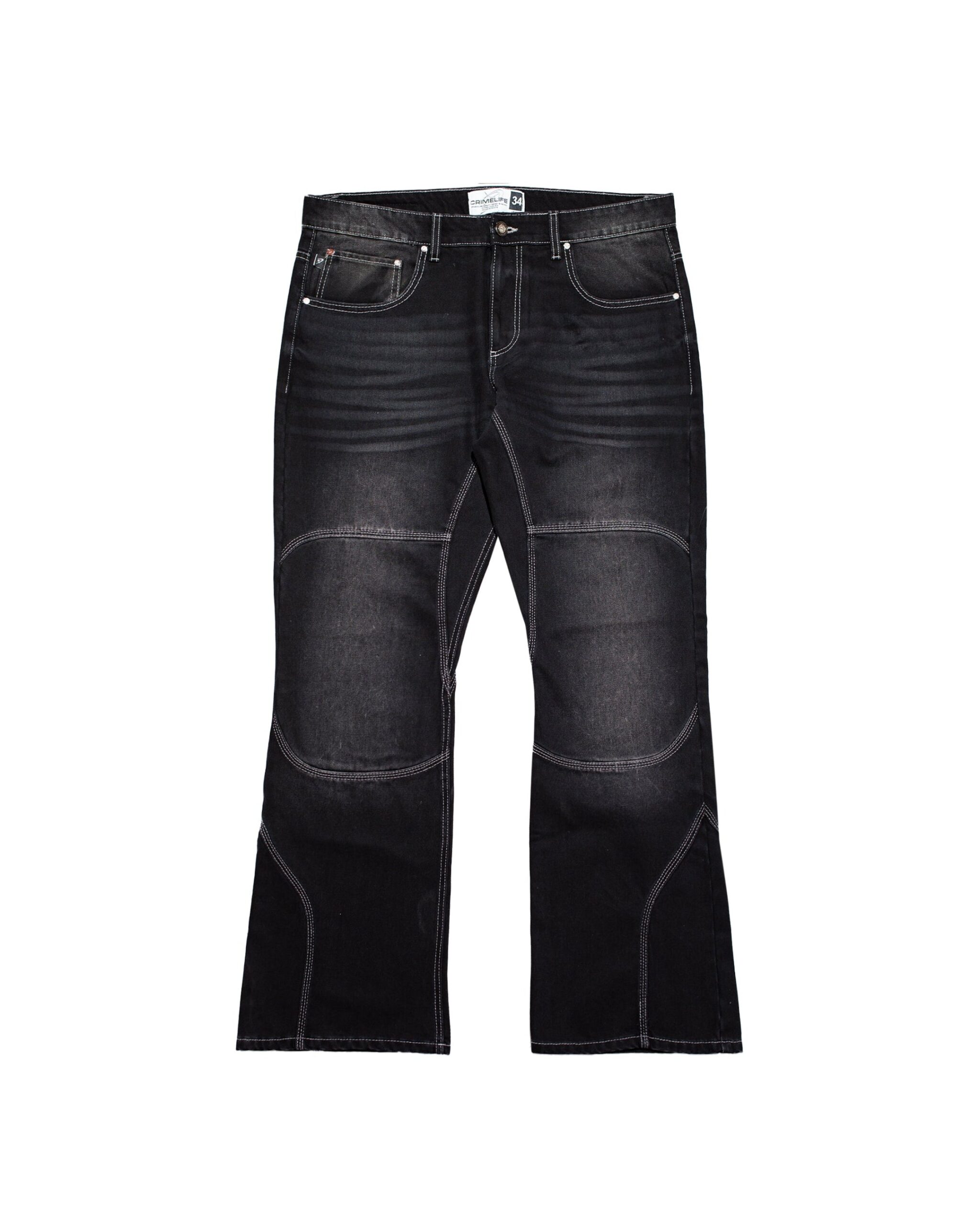 PANEL STITCH FLARE DENIM JEANS